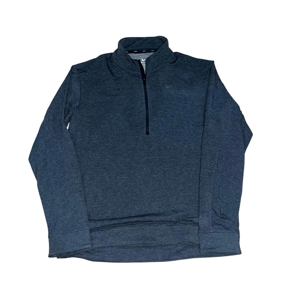 Nike Men’s DriFit Large Gray/Charcoal Quarter Zip Sweater